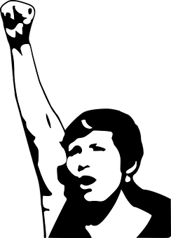 Revolutionary Fist Raised Silhouette PNG