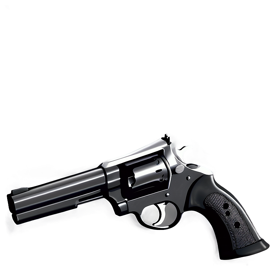 Revolver In Black And White Png 15 PNG