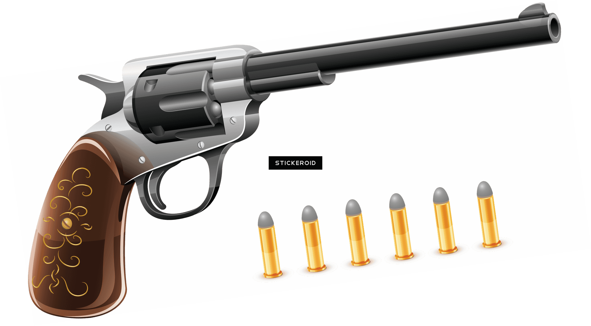 Revolverand Bullets Illustration PNG