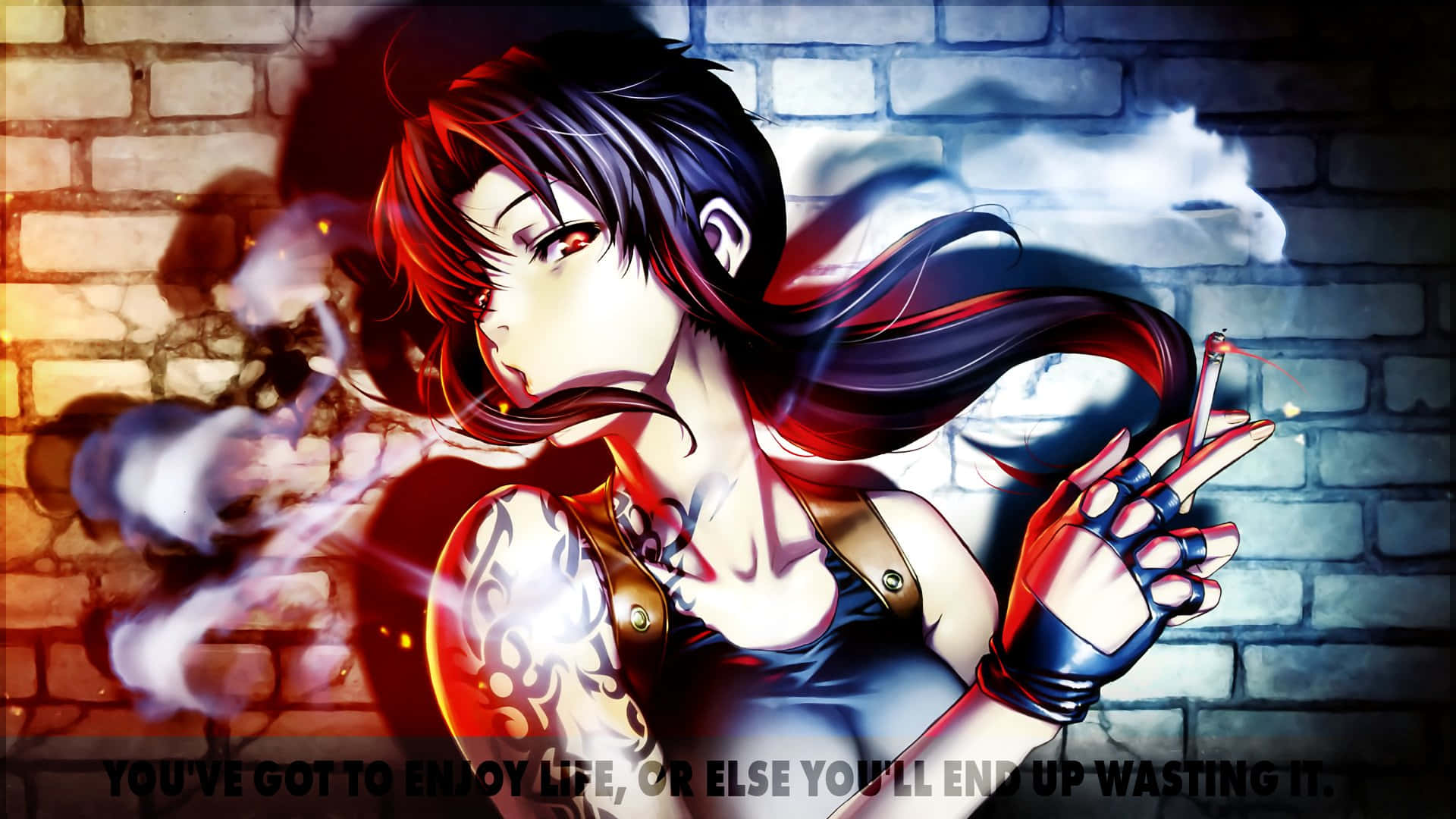 Revy Black Lagoon Anime Kunstwerk Achtergrond