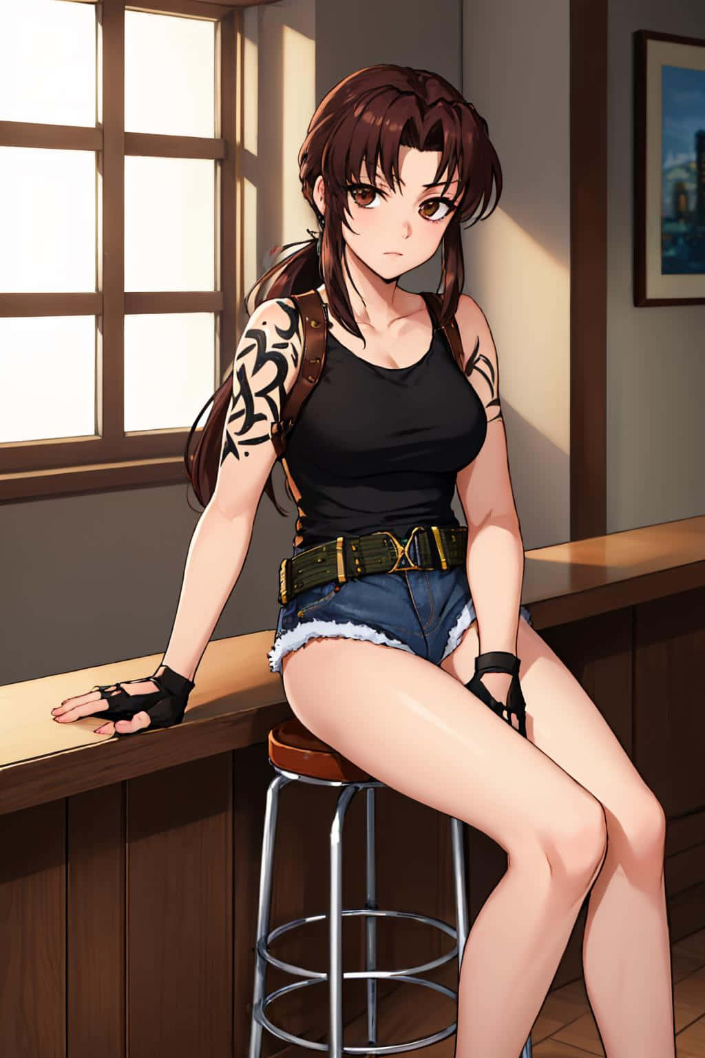 Revy Black Lagoon Anime Personage Achtergrond