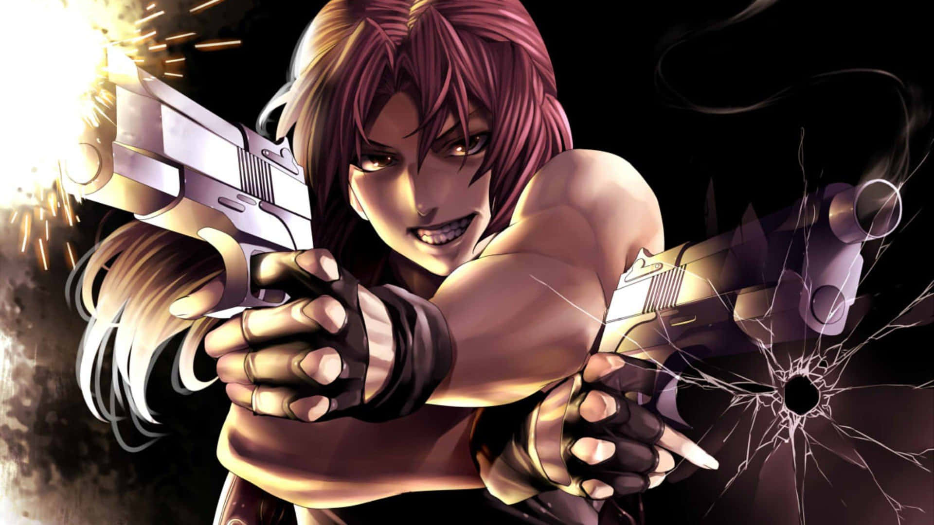 Revy De Black Lagoon Utilisant Deux Pistolets Fond d'écran