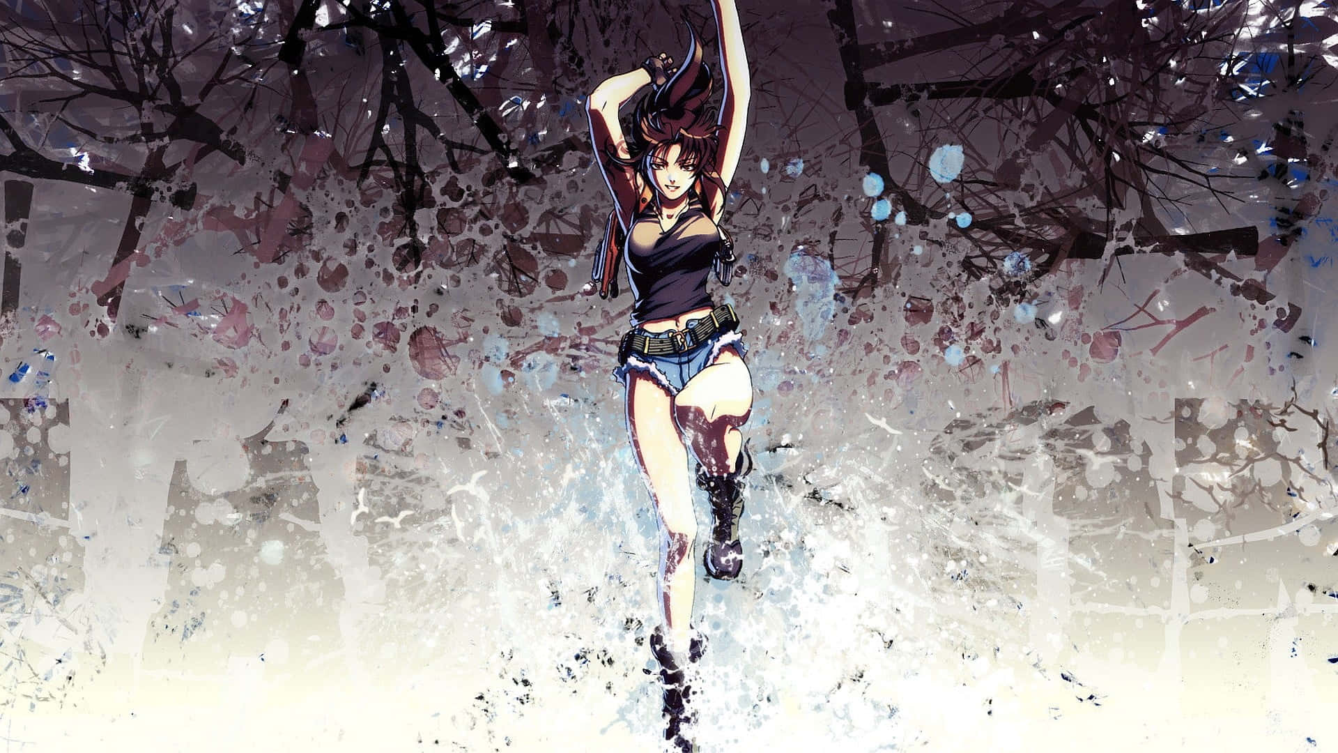 Revy Black Lagoon Dynamische Binnenkomst Achtergrond