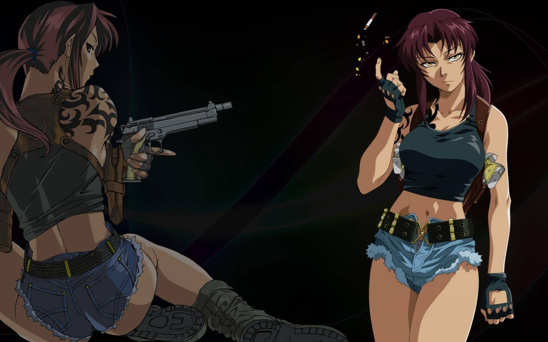 Download Revy From Black Lagoon Revy Black Lagoon Anime Young woman  Pistol Face Wallpaper in 1024x1024 Resolution