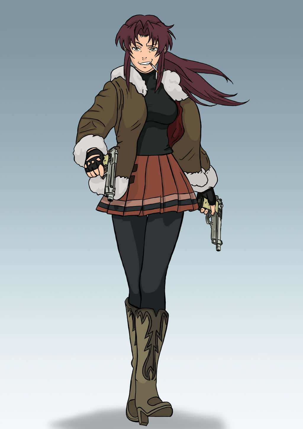 Revy, De Badass Soldaat Van Black Lagoon Achtergrond