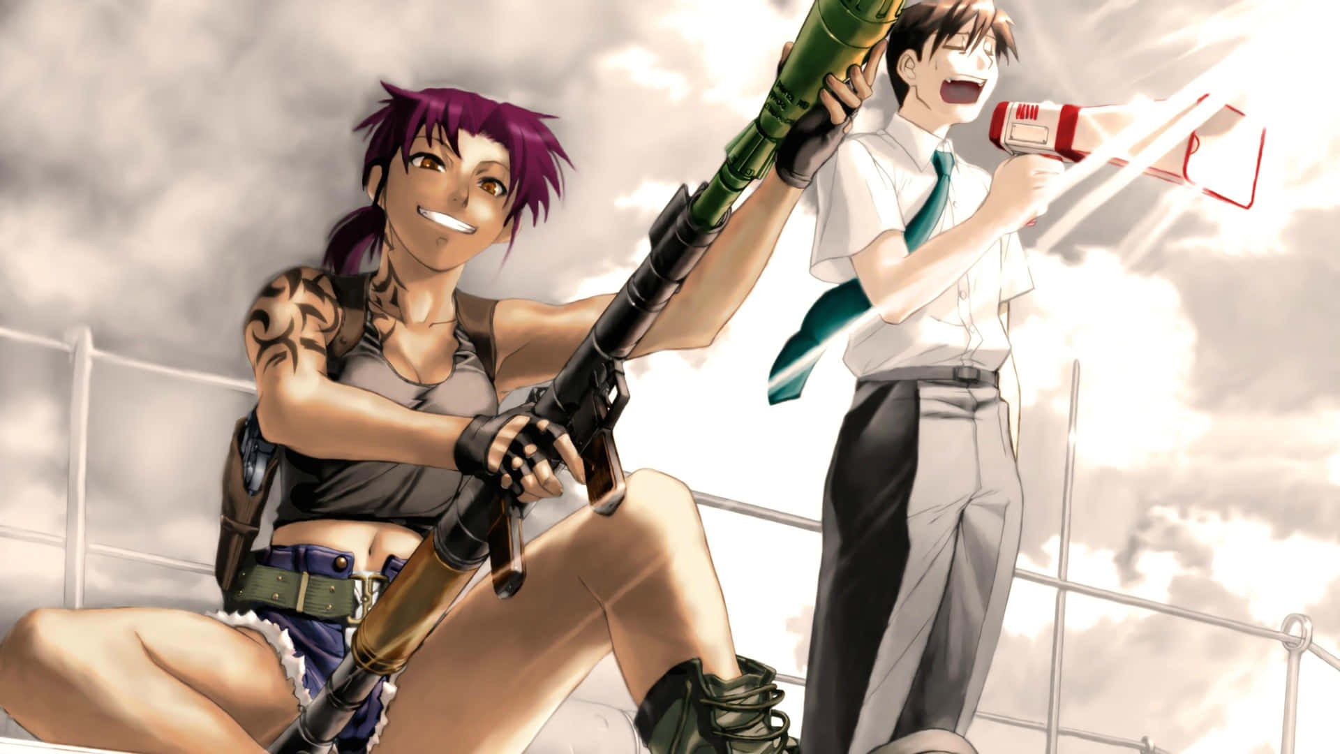 Revy En Rock Black Lagoon Anime Achtergrond