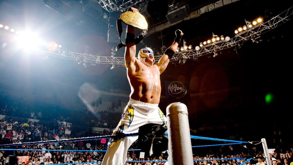 Rey Mysterio Championship Celebration Wrestling Event Wallpaper