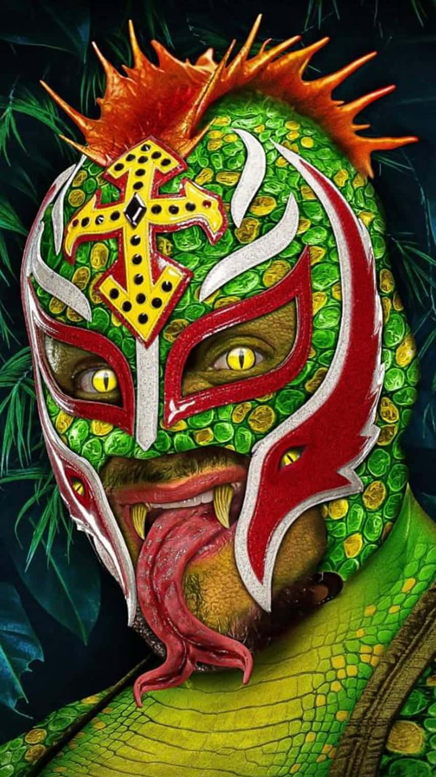 Rey_ Mysterio_ Dragon_ Style_ Mask Wallpaper
