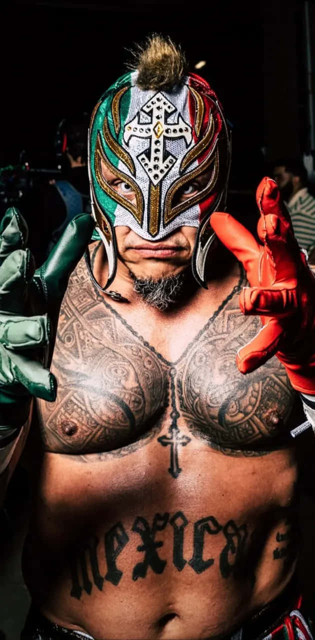 Rey_ Mysterio_ Masked_ Wrestler_ Portrait Wallpaper