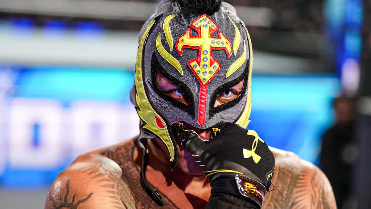 Rey Mysterio Masked Wrestler Pose Wallpaper