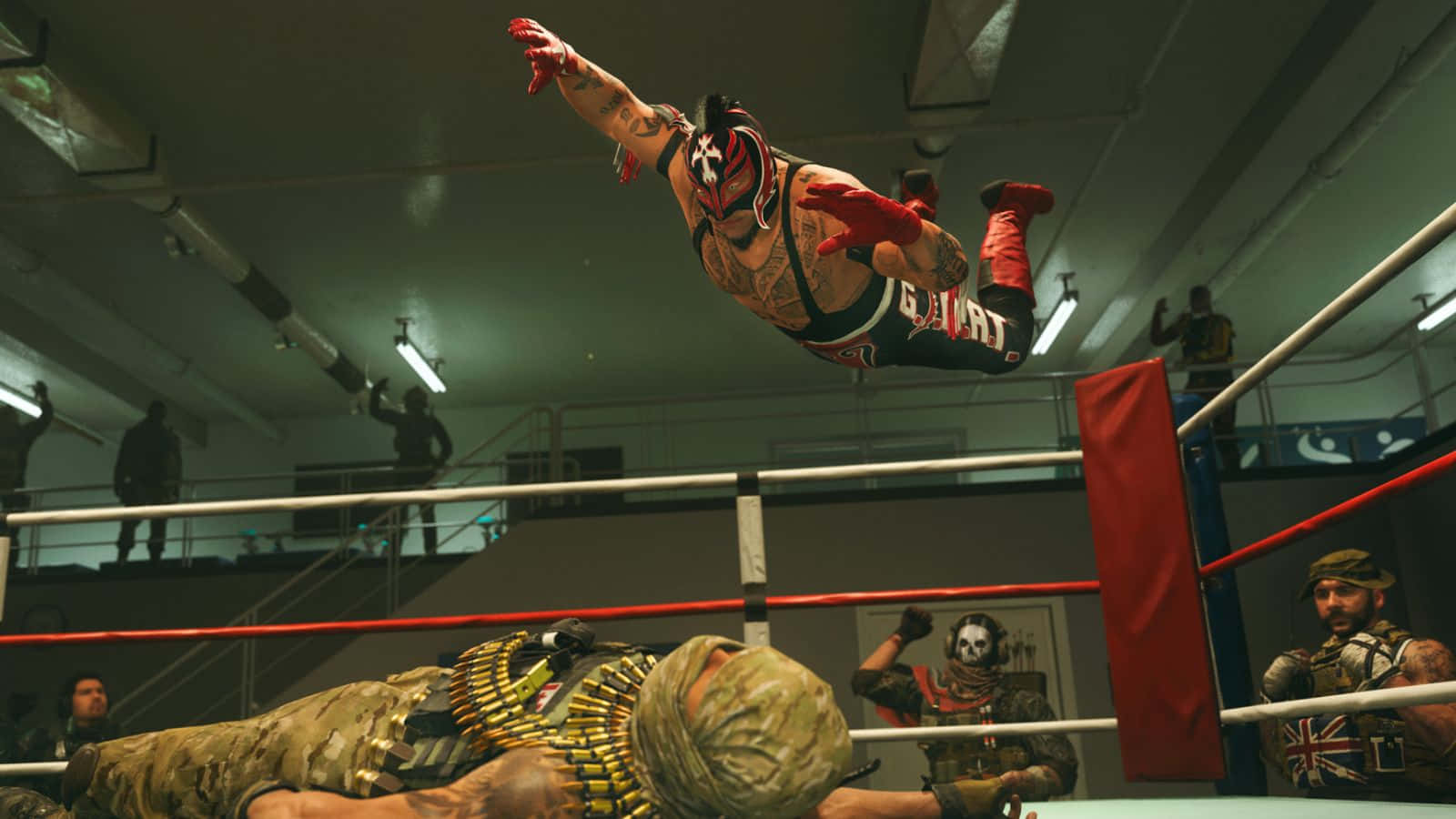 Rey Mysterio Mid Air Attack Wallpaper