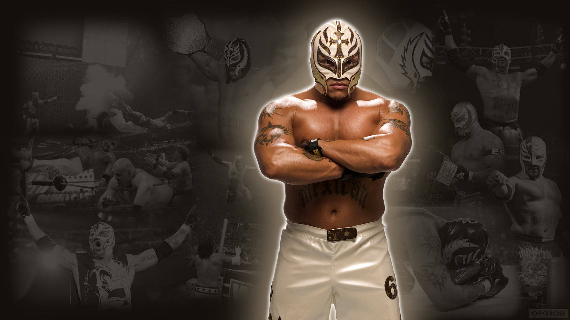 Rey Mysterio Wrestling Collage Wallpaper