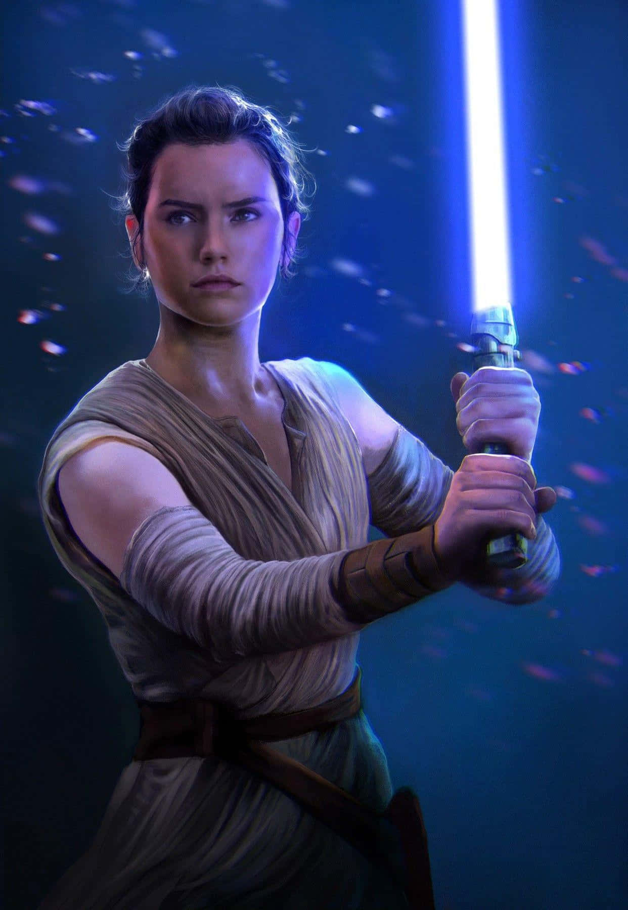 Rey, a Force-sensitive human female, and a pivotal character featured in the Star Wars saga Wallpaper
