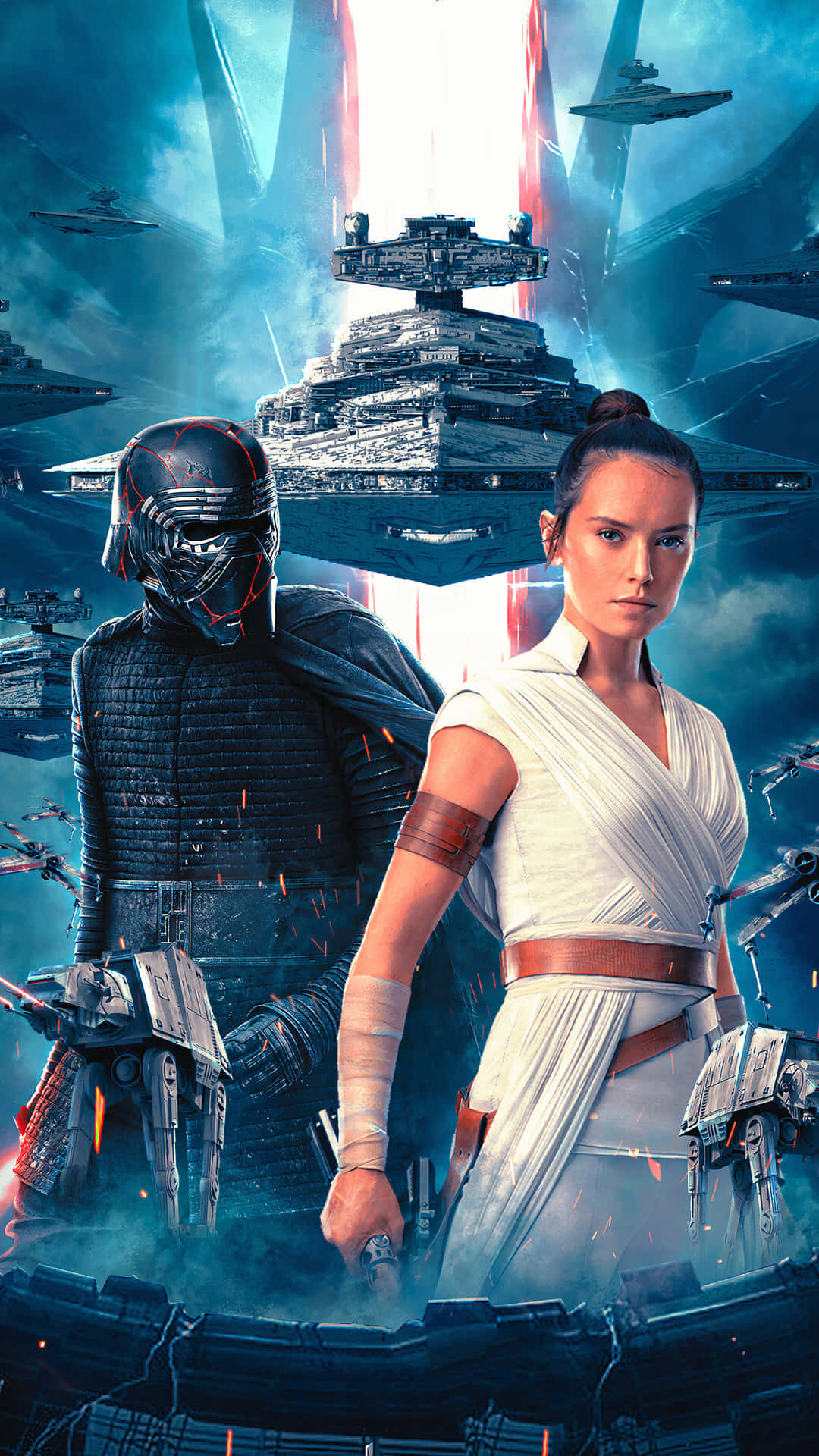 Rey, the brave hero of the Star Wars saga Wallpaper