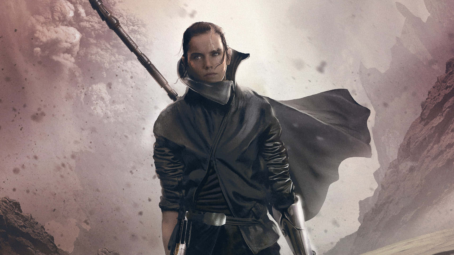 Daisy Ridley som Rey fra Star Wars: The Rise of Skywalker. Wallpaper