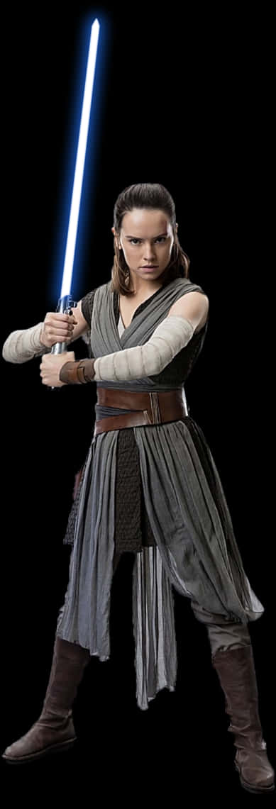 Rey_with_ Lightsaber_ Star Wars PNG