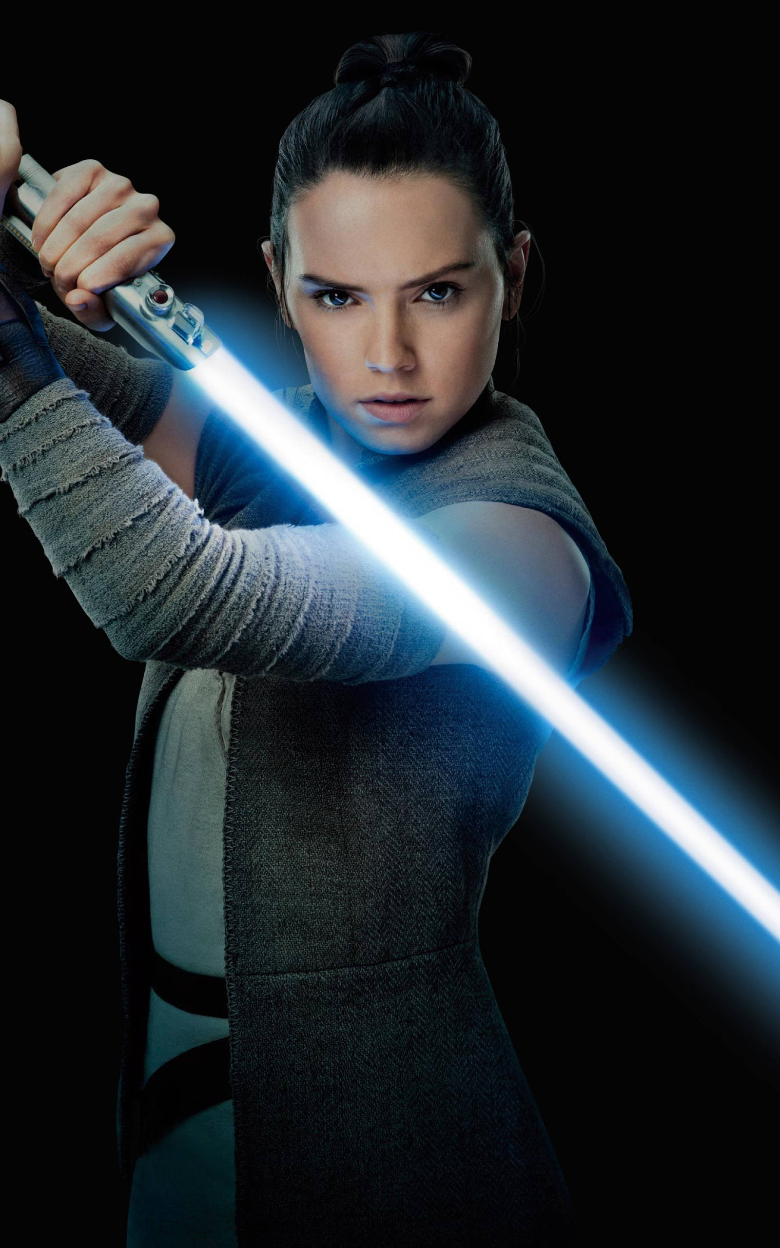 Rey With Lightsaber Star Wars Tablet Background