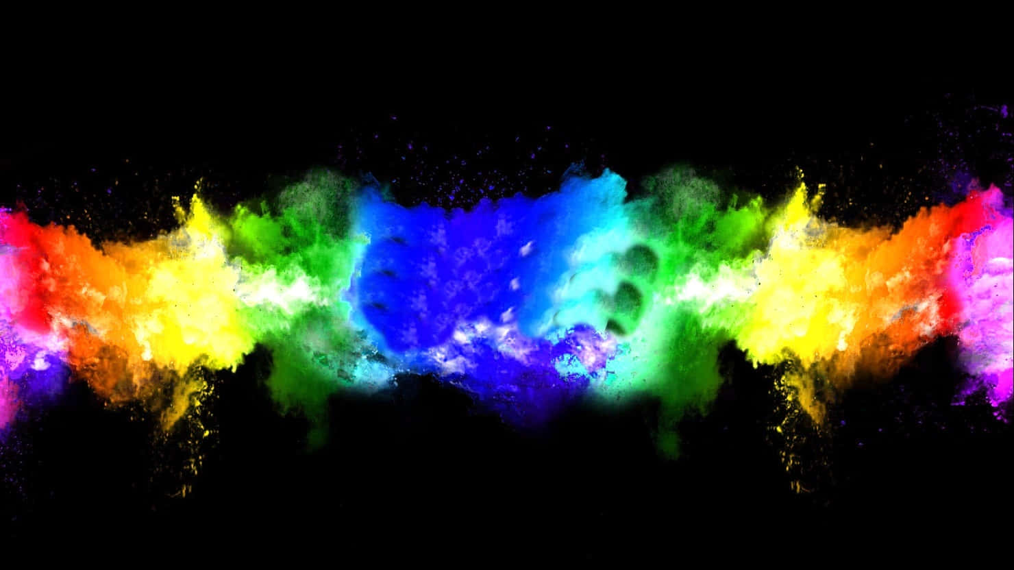 A vibrant swirl of RGB colors on a black background