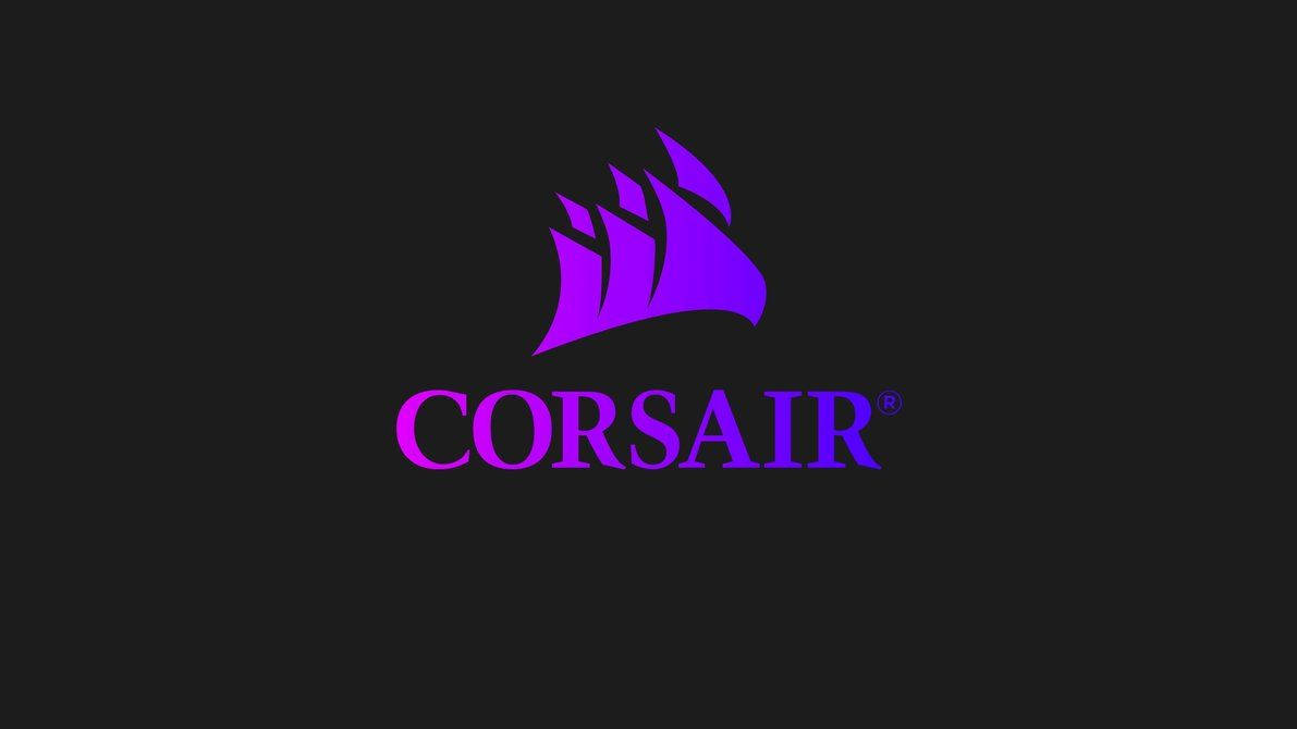 Bold RGB Corsair Logo on Black Wallpaper