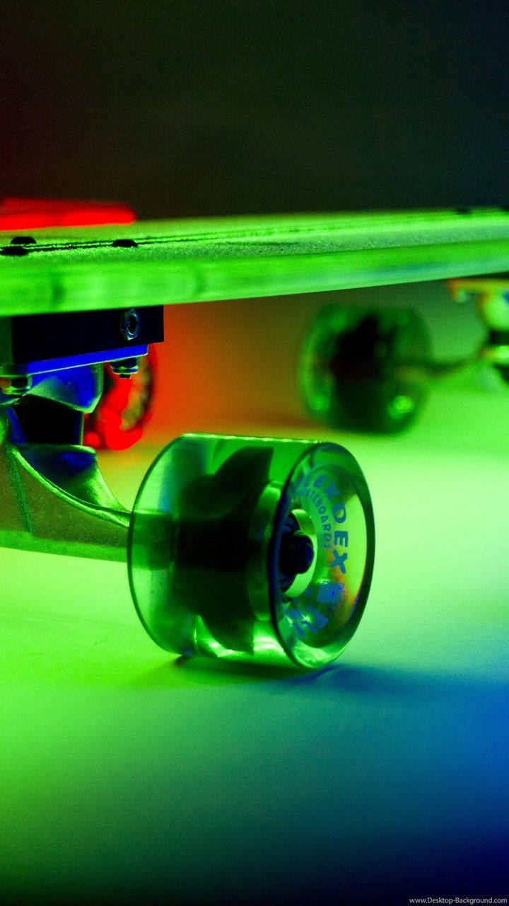 Rgb Lights On Skateboard Iphone Background