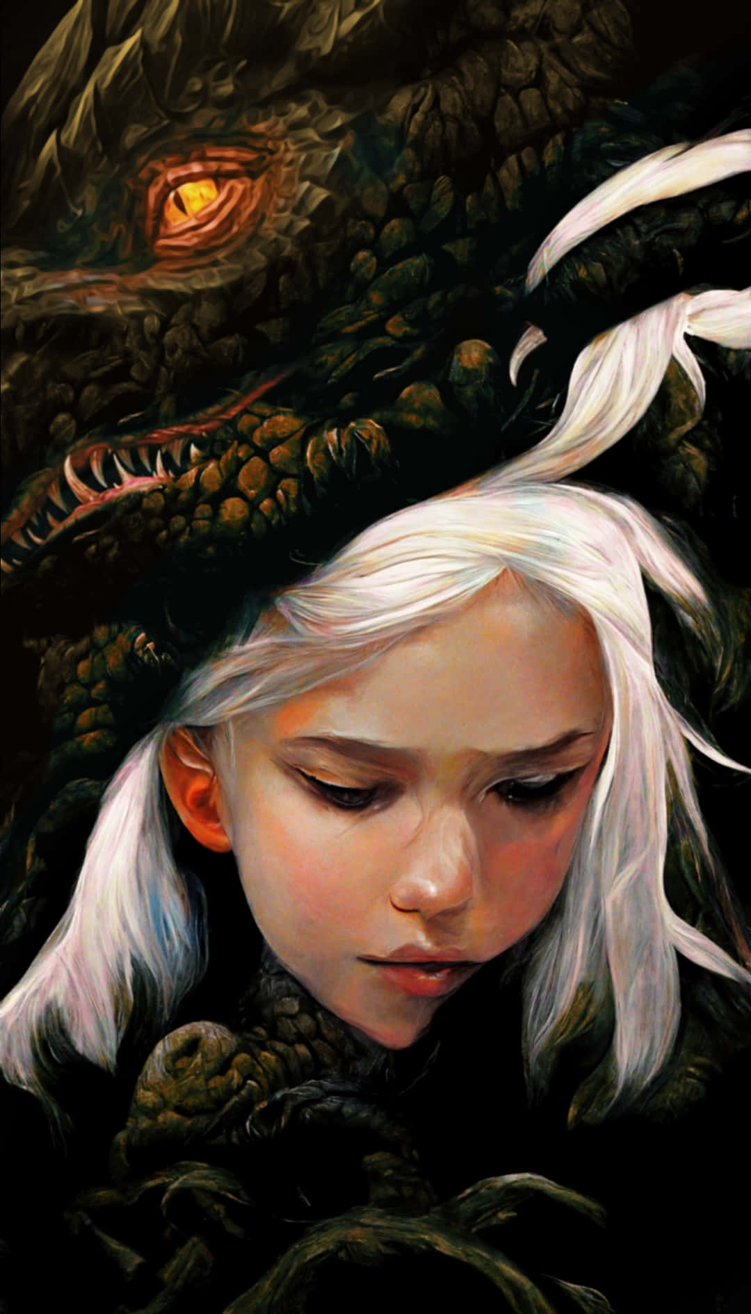 Rhaenyra Targaryen And Dragon Art Wallpaper