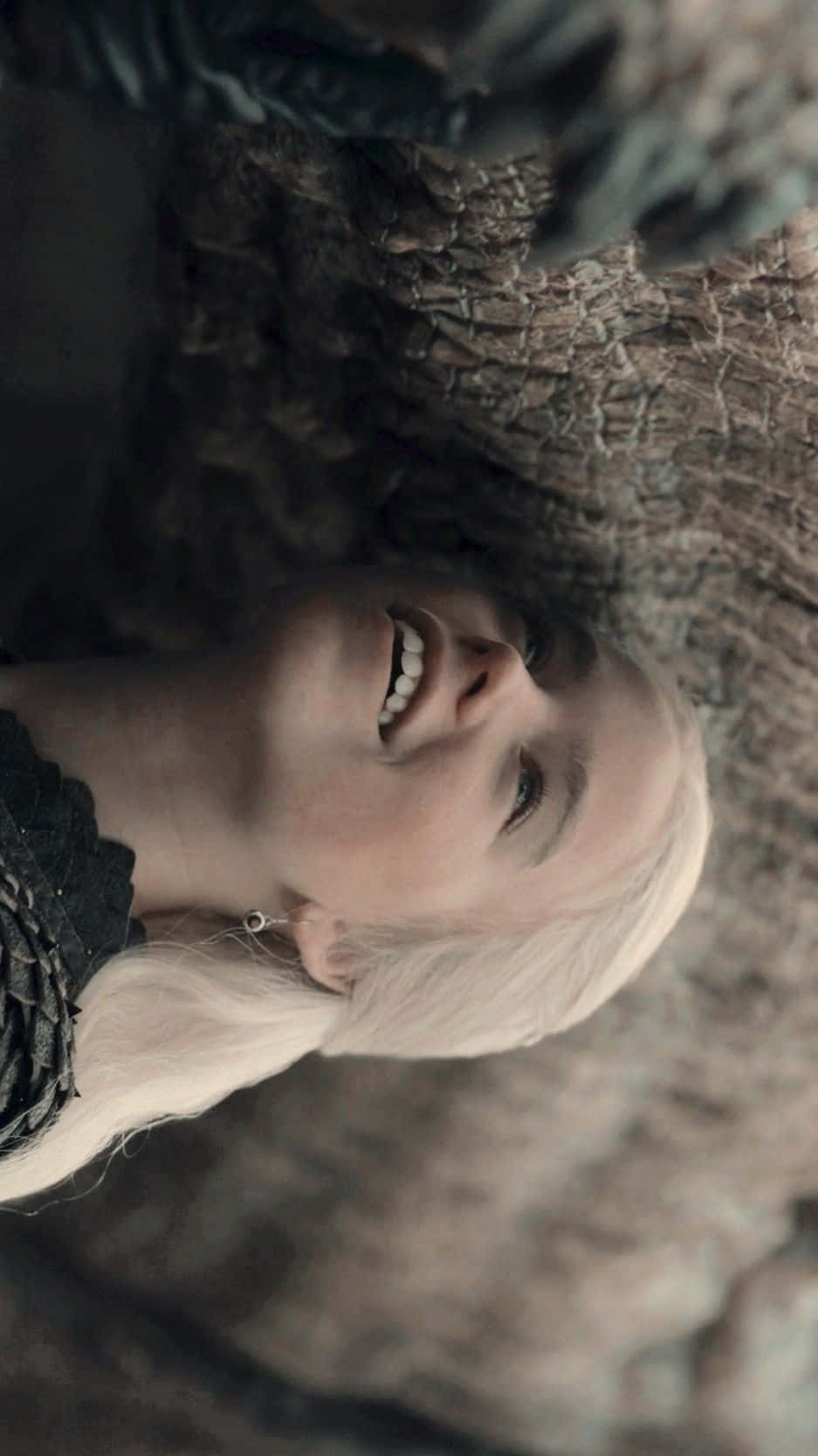Rhaenyra Targaryen Smiling With Dragon Wallpaper