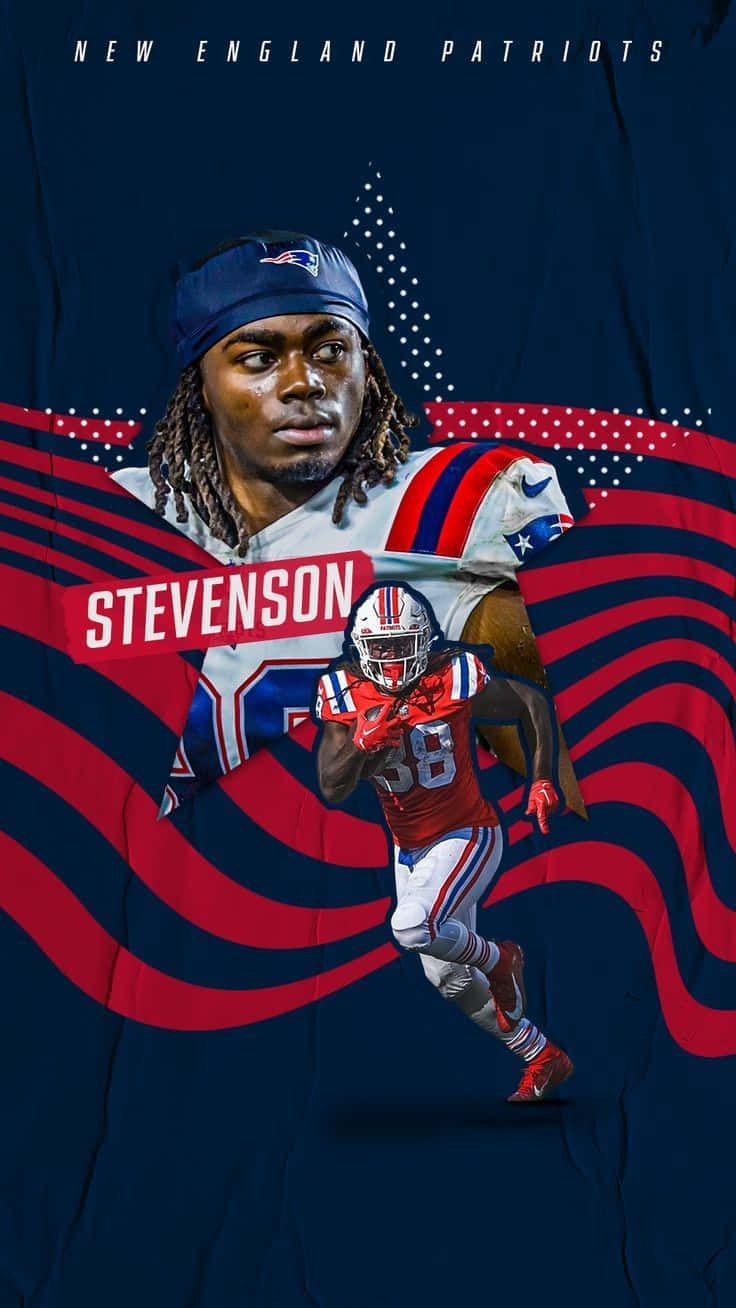 Rhamondre Stevenson New England Patriots Artwork Wallpaper