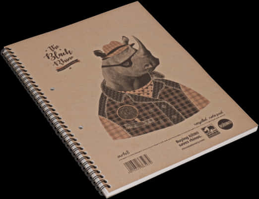 Rhino Detective Illustrated Notebook PNG