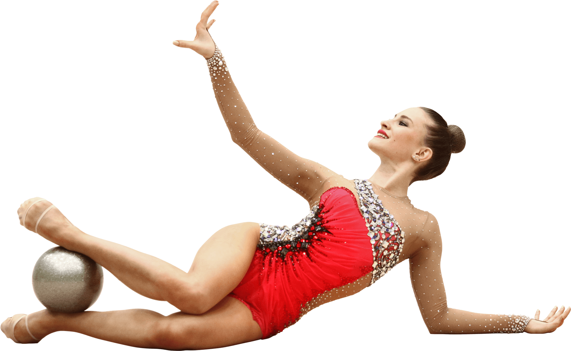 Rhythmic Gymnast Graceful Posewith Ball PNG