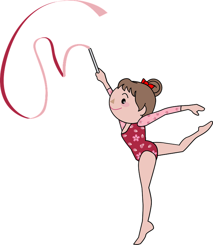 Rhythmic Gymnast With Ribbon PNG