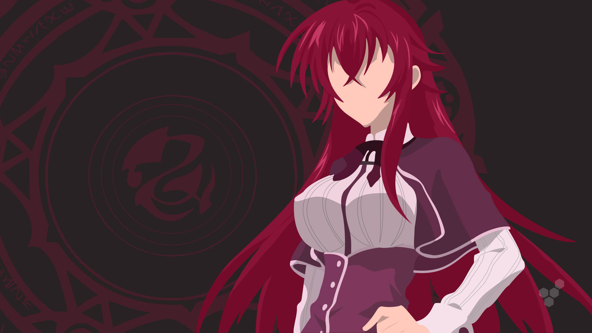 Rias Gremory ready to cast a spell from Highschool DxD Wallpaper