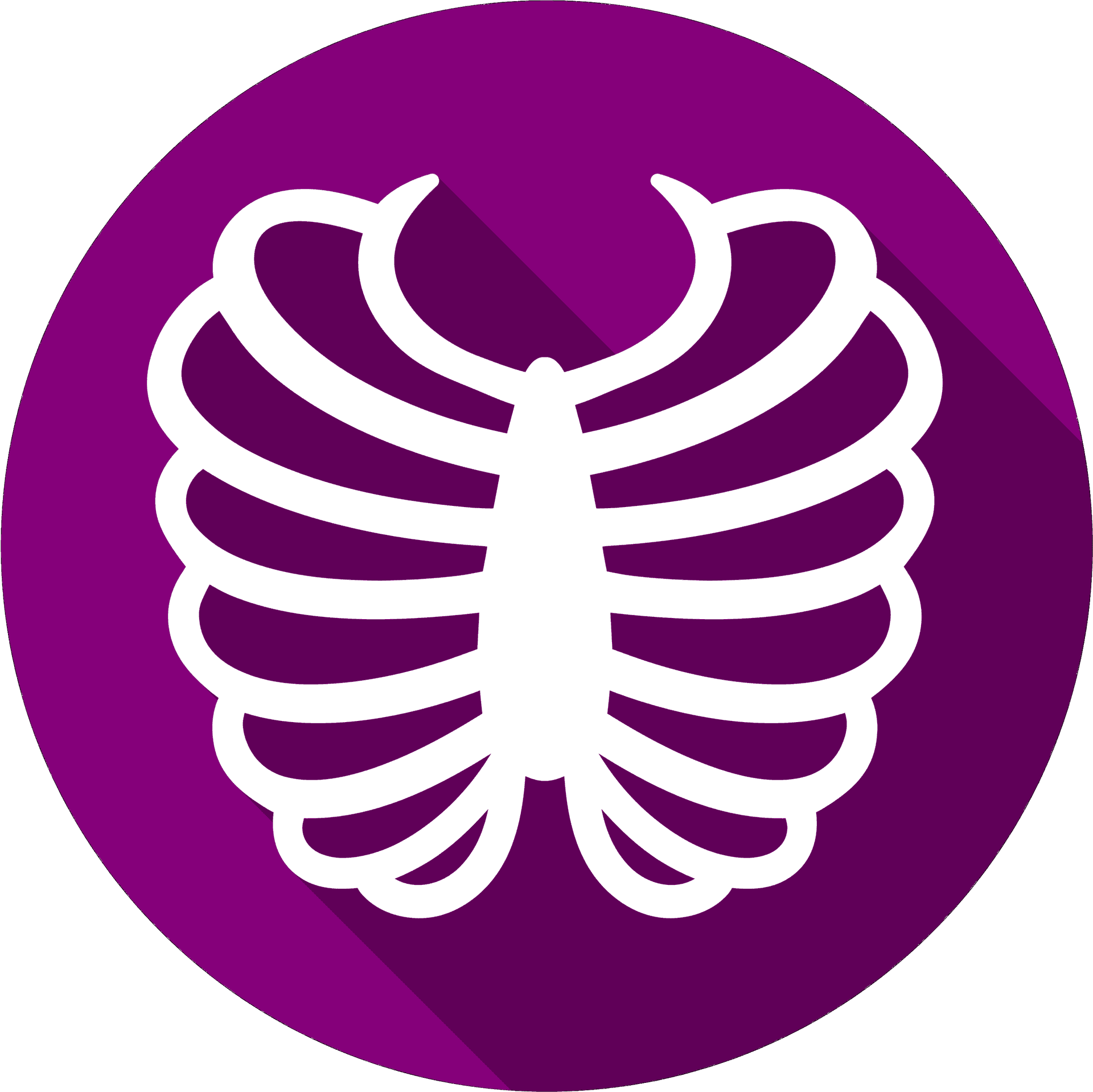 Ribcage Icon Purple Background PNG