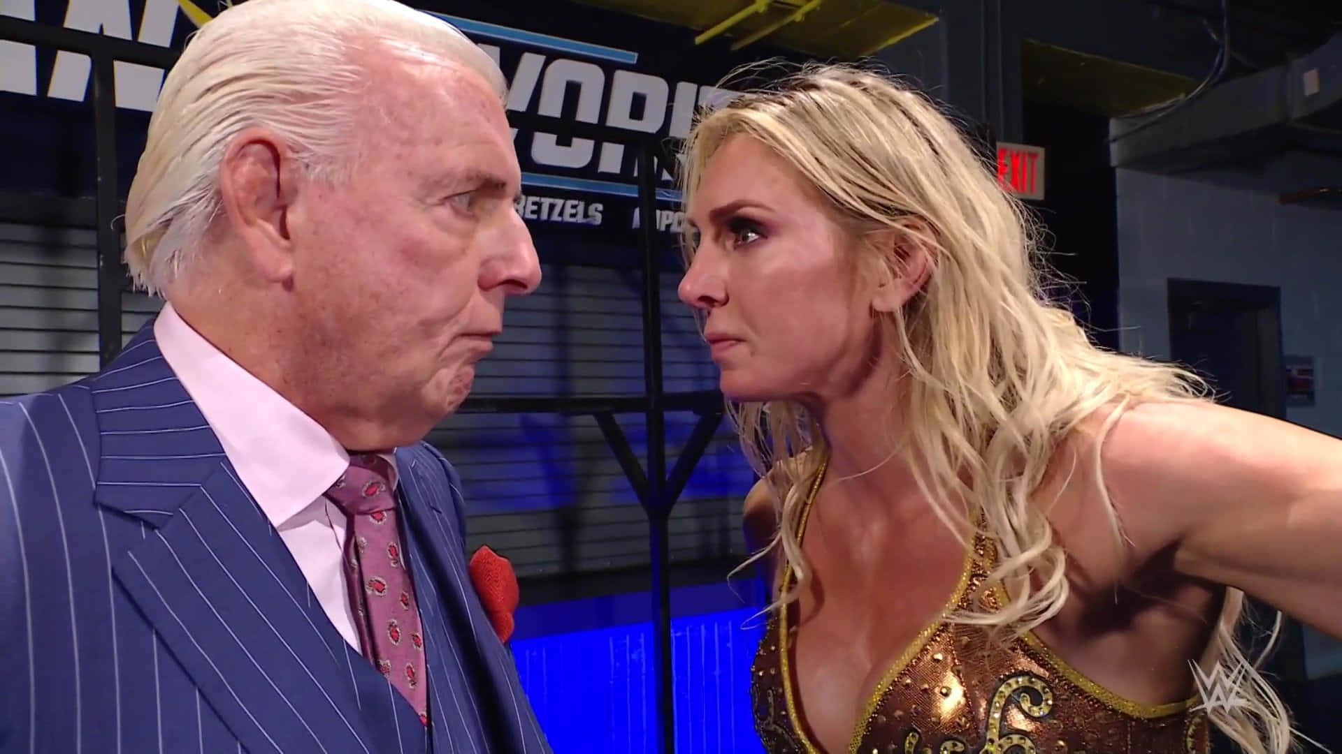 Ric Flair With Daughter Charlotte Flair Wallpaper