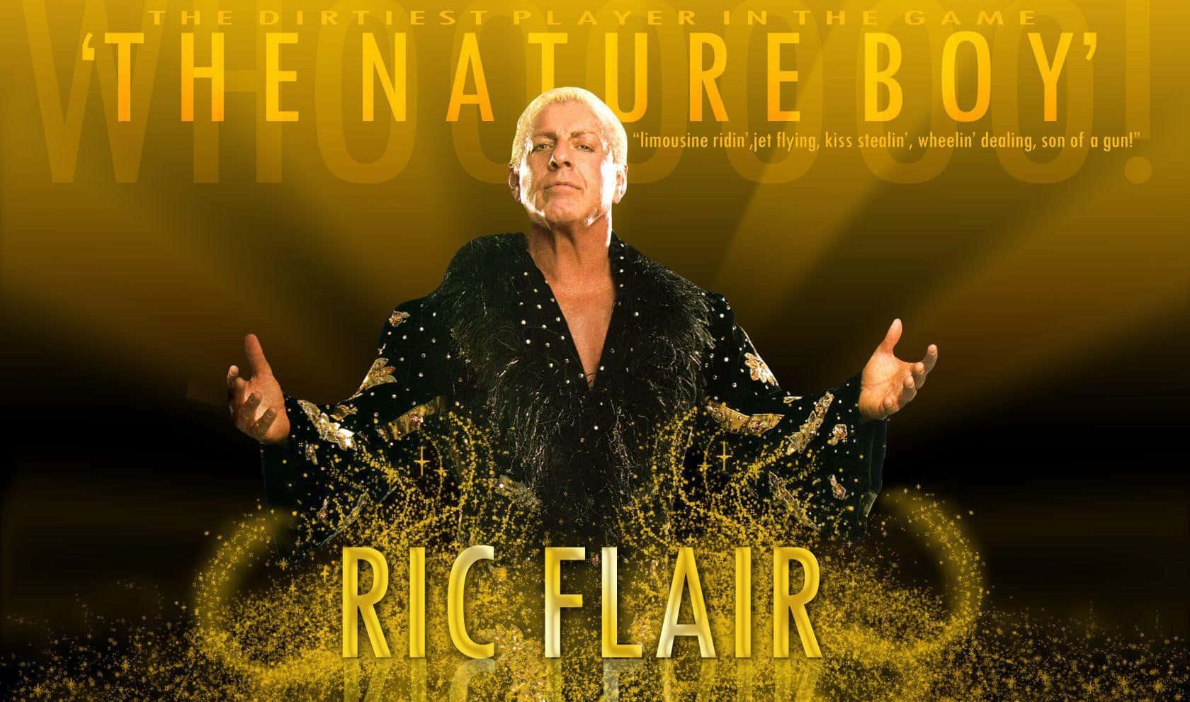 Wrestling Icon Ric Flair, "The Nature Boy" in Action Wallpaper
