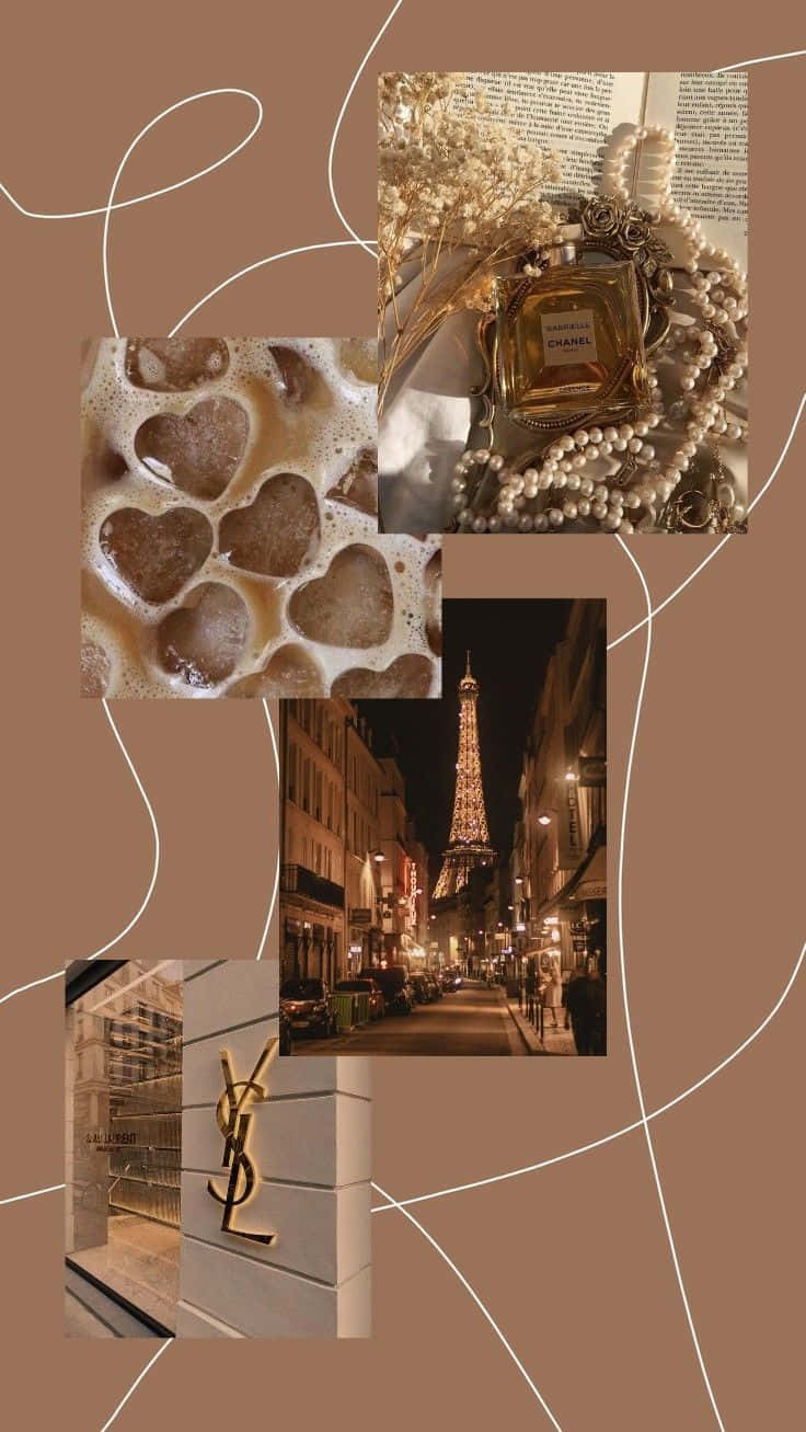 Rich Aesthetic Collage_ Parisian Chic Wallpaper