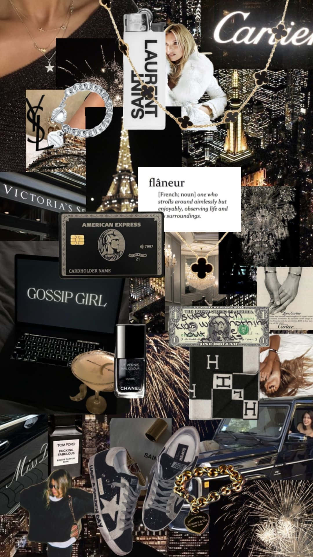 Rich Girl Lifestyle Collage Wallpaper