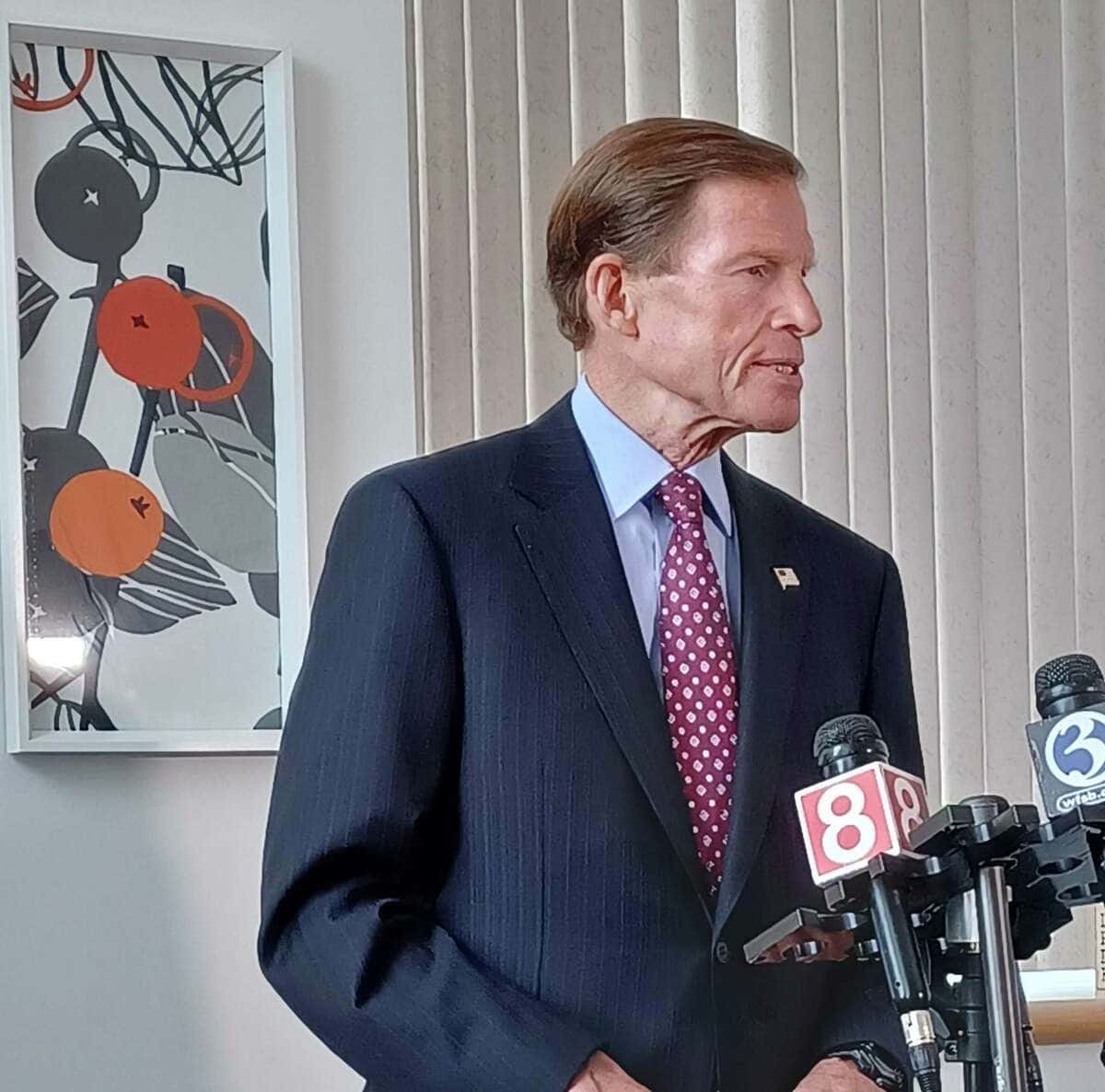 Richard Blumenthal in Black Suit and Red Tie Wallpaper
