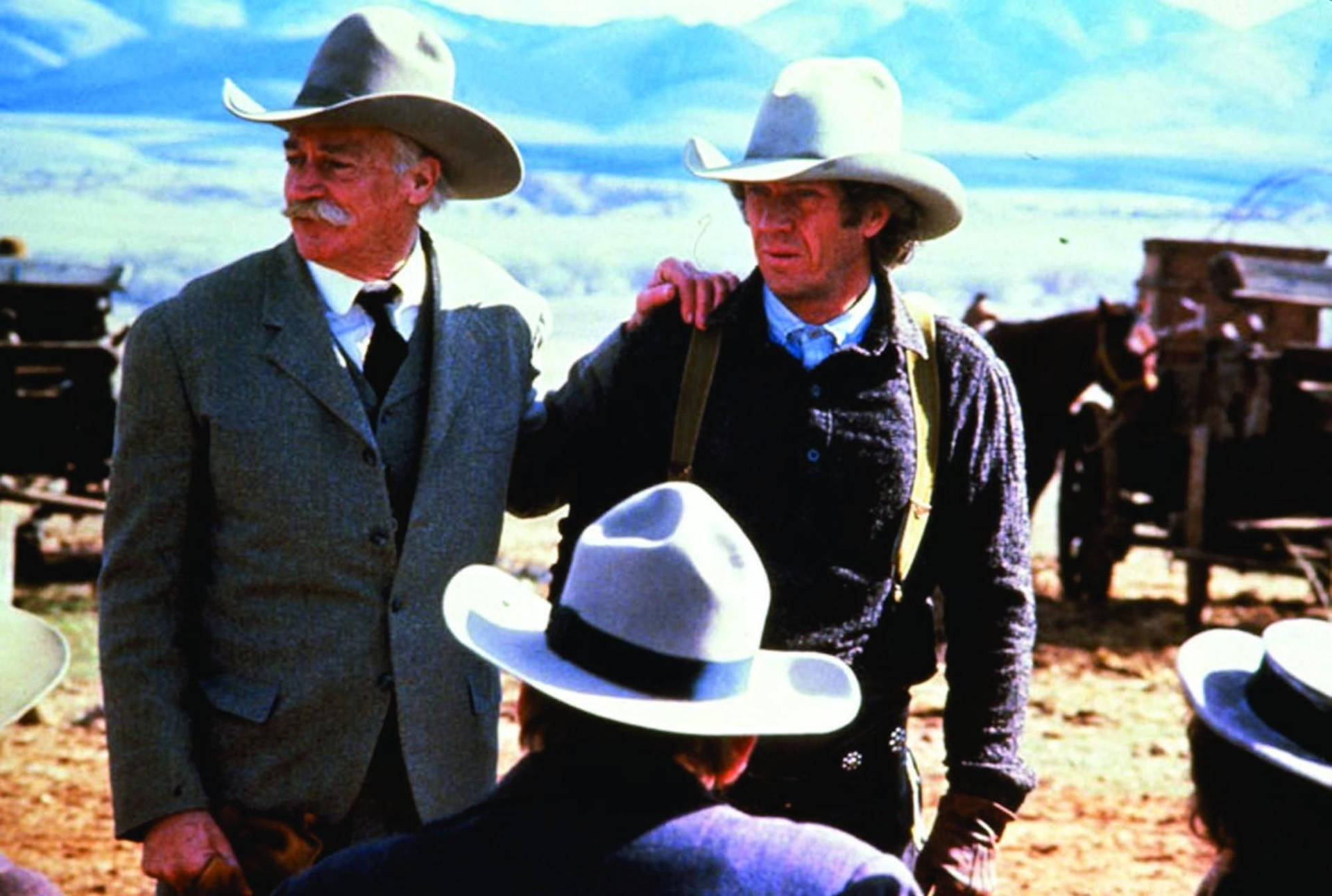 Richard Farnsworth In Cowboy Hat And Suit Wallpaper