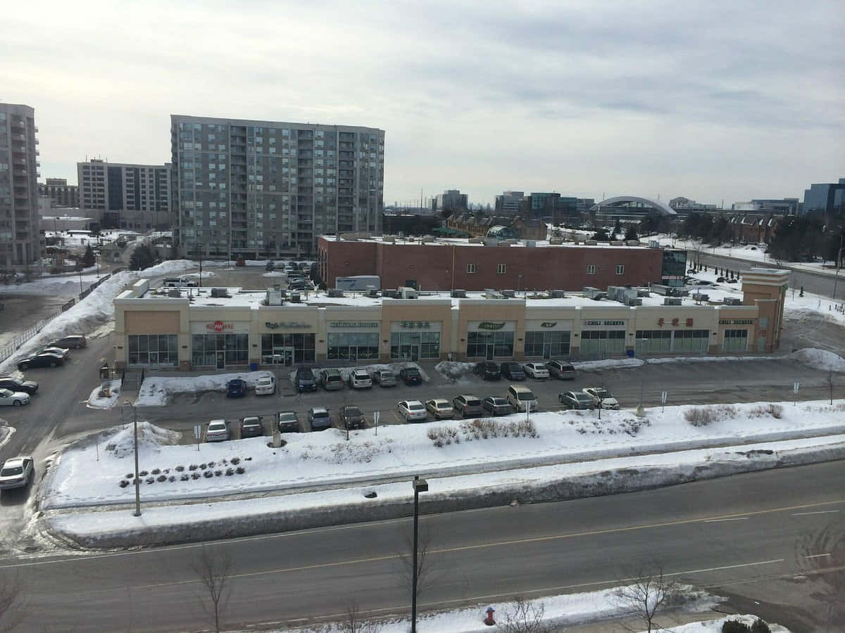 Zone Commerciale De Richmond Hill En Hiver Fond d'écran