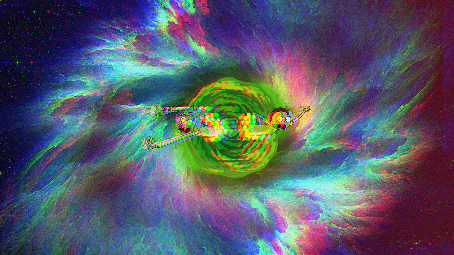 En farverig spiral af lys og energi Wallpaper