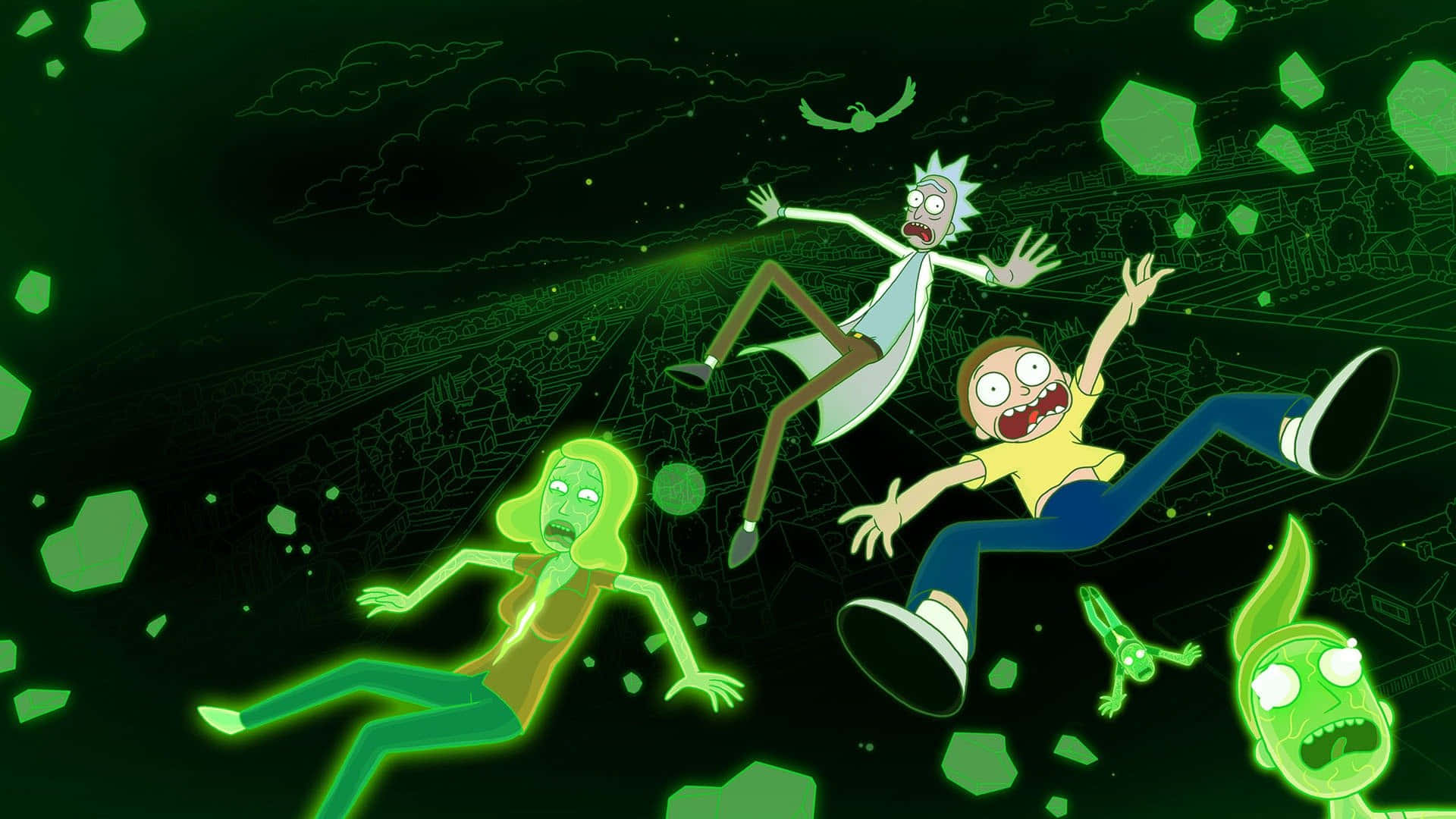 Bliv med Rick og Morty på deres galaktiske eventyr! Wallpaper