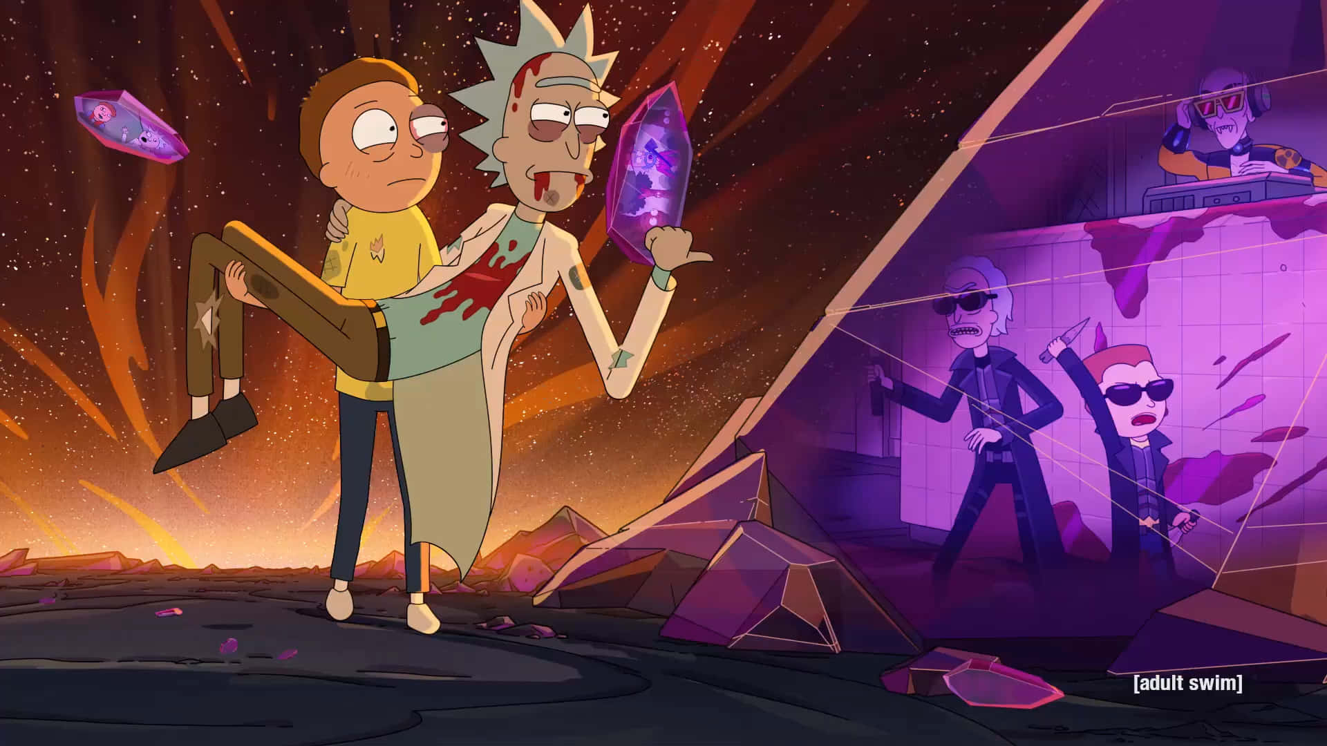 Rick og Morty-eventyr i Dimension C-137 Wallpaper