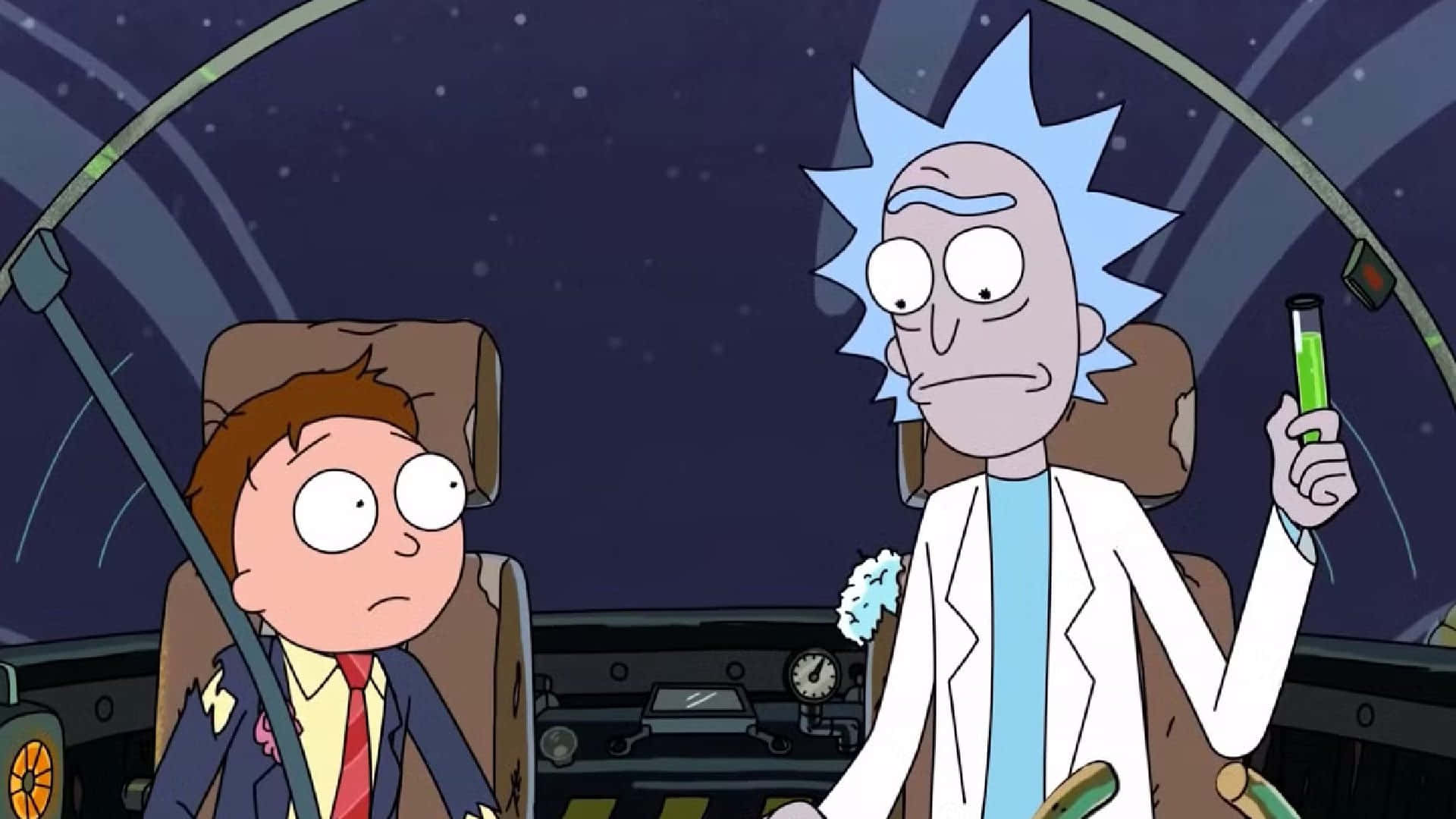 Begleitensie Rick Und Morty Auf Ihren Kosmischen Abenteuern! Wallpaper