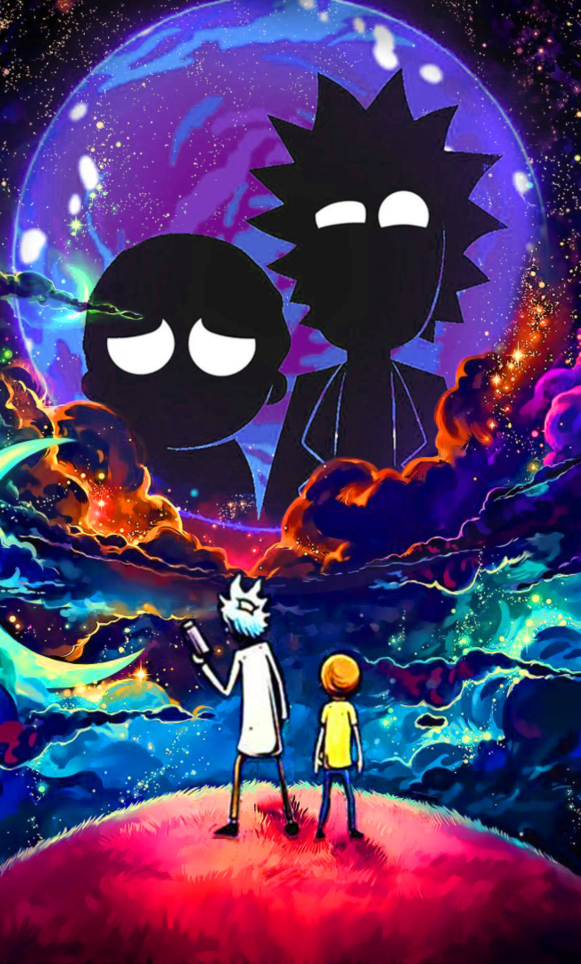 Rick And Morty Alone In Space Iphone Background