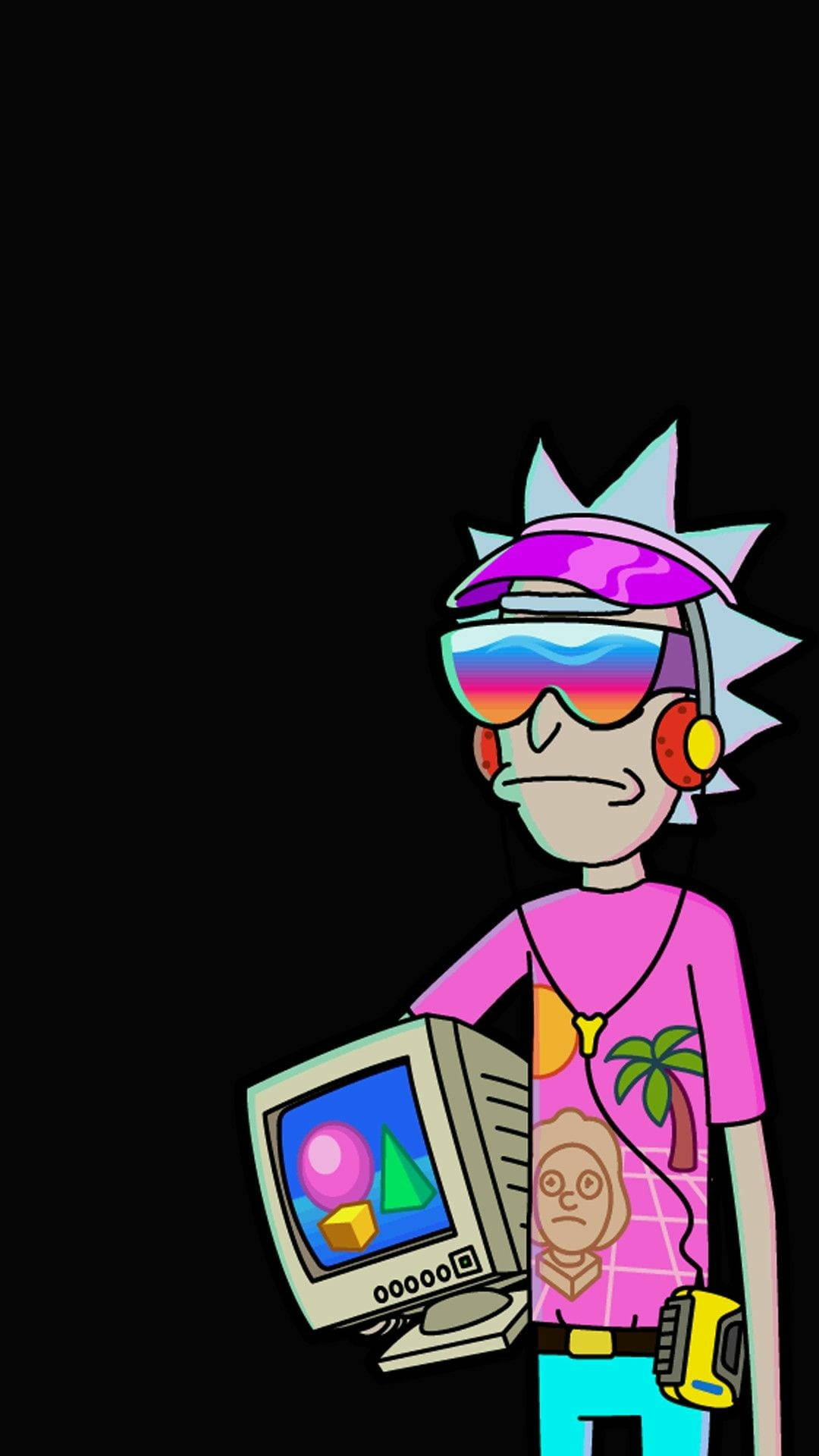 Rick And Morty Cool 90s Baby Vibes Background
