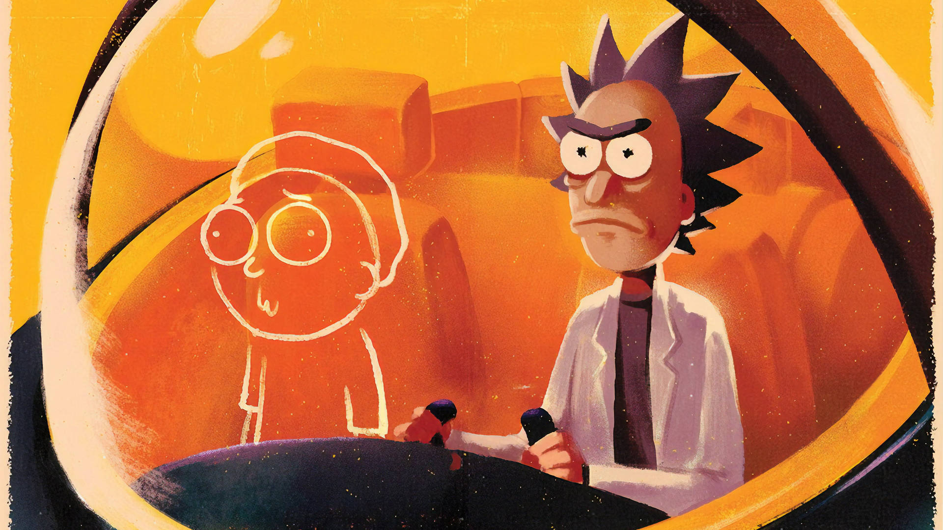 Rick And Morty Cool Cartoon Artwork Background