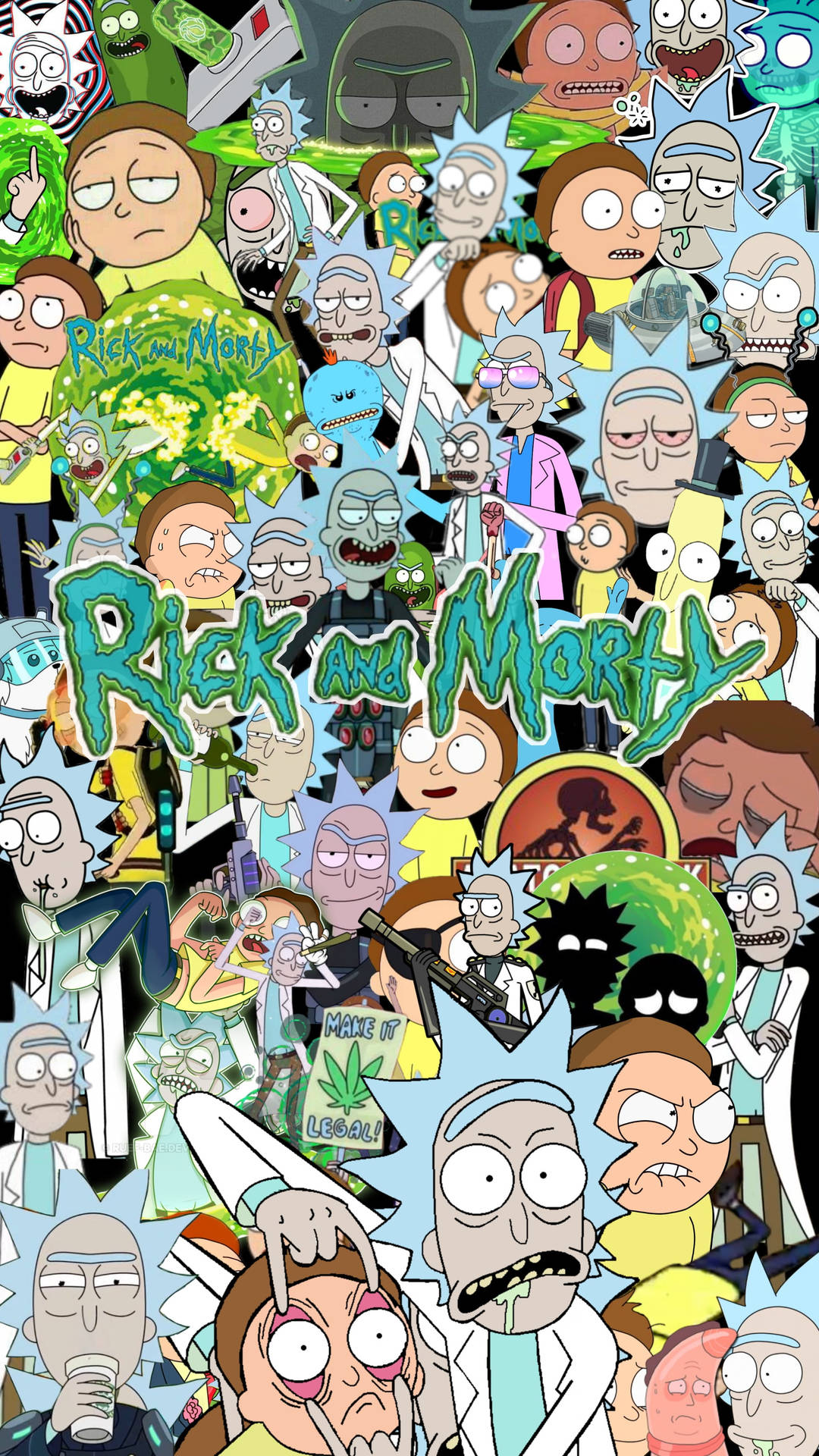 Rick And Morty Cool Collage Background