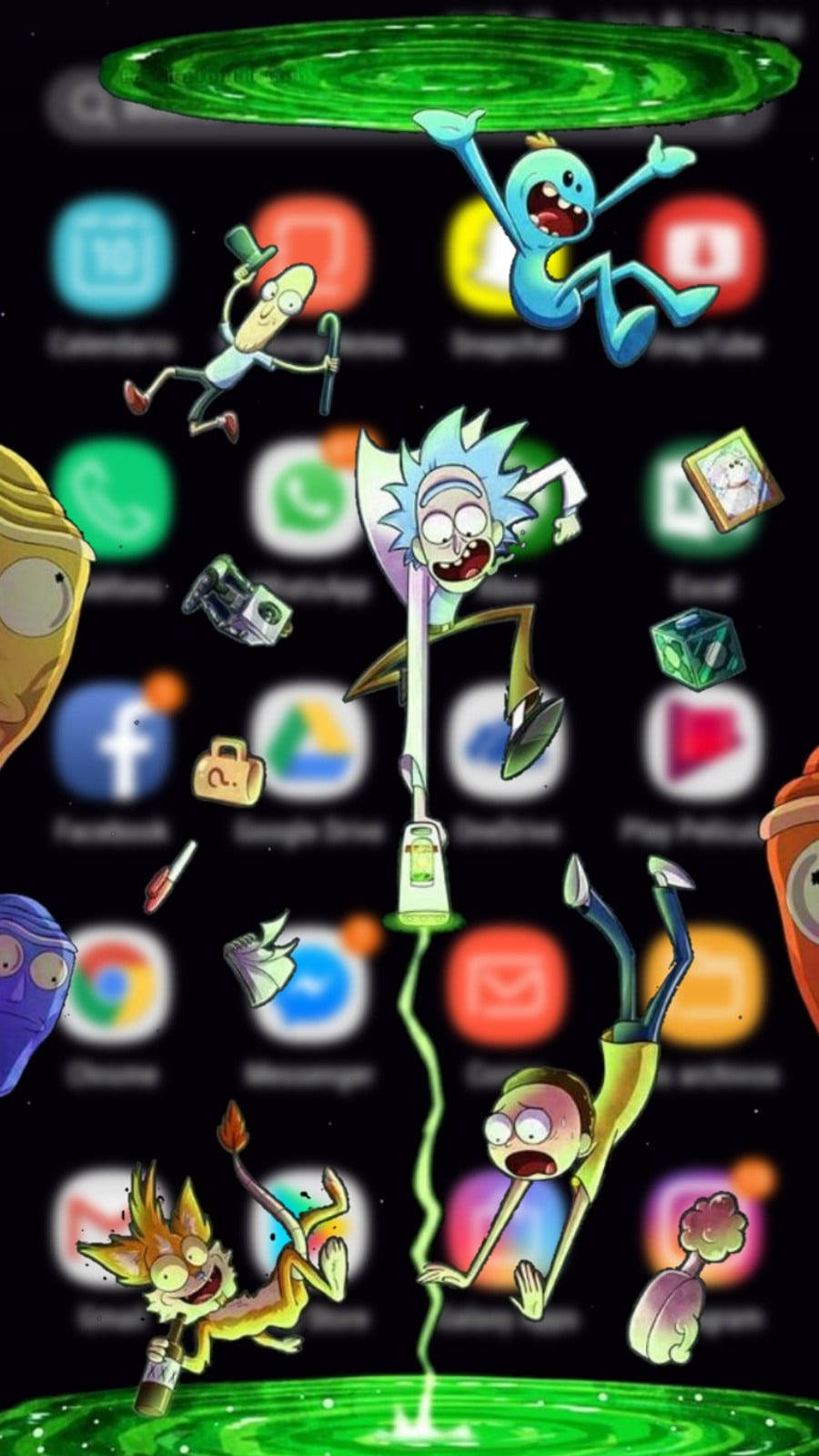 Rick And Morty Cool Phone Invasion Background