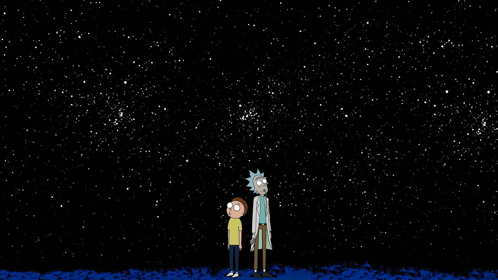 Rick And Morty Cool Image With A Starry Background
