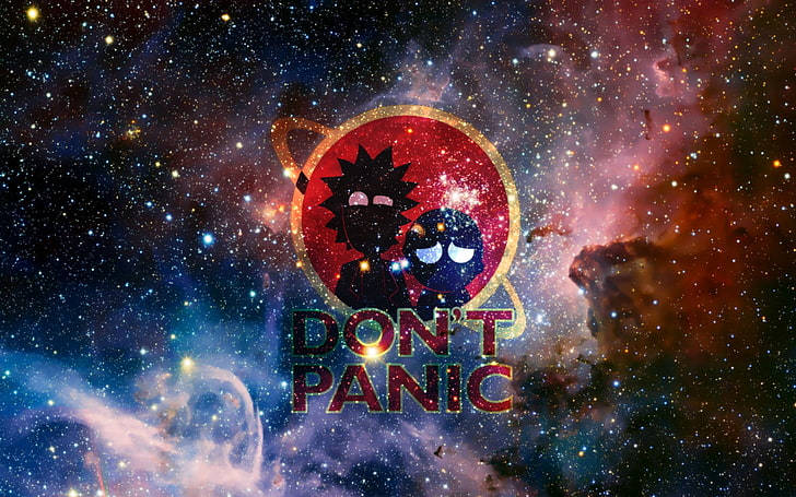 Rickund Morty Cosmic Keine Panik Wallpaper